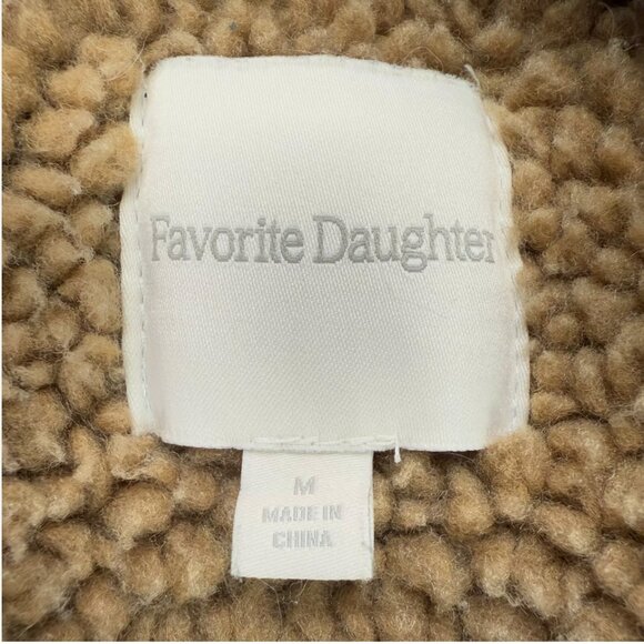 Favorite Daughter Bridget Crop Denim Bomber Jacket Sherpa Lined Concord Relaxed - Picture 5 of 16